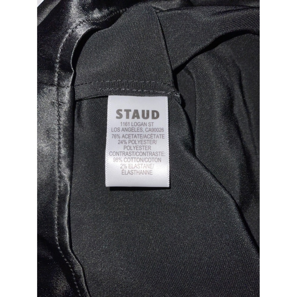 Staud Nile Black Satin Maxi Skirt White Button Down Shirt Combo Dress - Picture 7 of 9